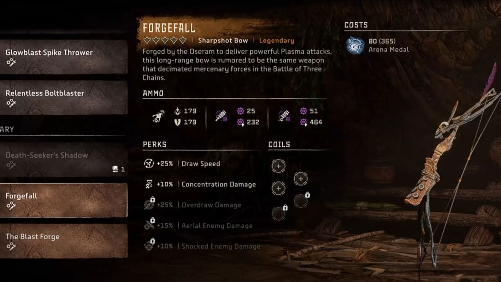 all legendary weapons in horizon forbidden west