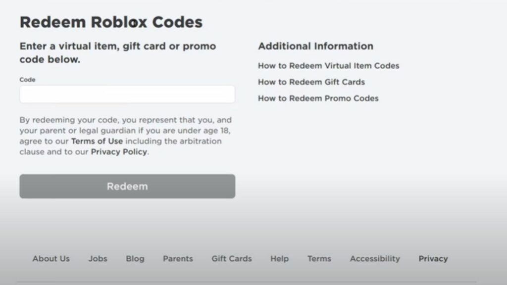 redeem codes roblox