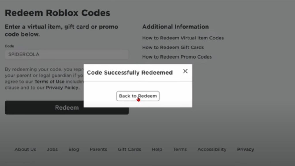 redeem codes roblox