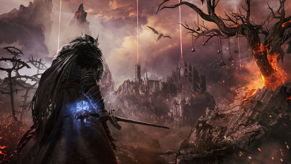 The Dark Crusader surveys Mournstead in Lords of the Fallen. 